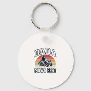 Dada Mows Best Vintage Lawn Mower Shirt Design_1 Key Ring