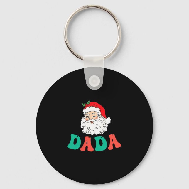 Dada Of 1st Birthday Pajamas Christmas Santa Match Key Ring (Front)