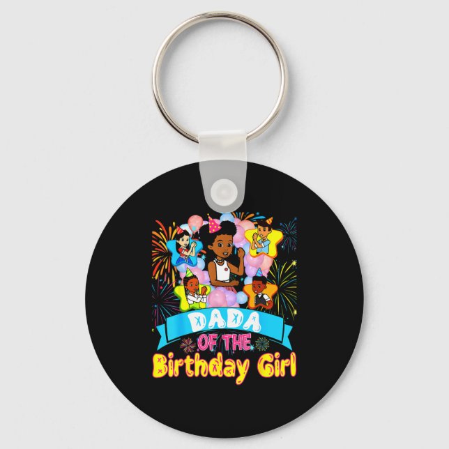 Dada Of Birthday Girl Gracie Birthday Dolls Girl P Key Ring (Front)
