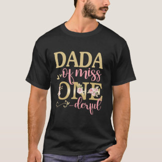Dada of Little Miss Onederful 1st Birthday Family T-Shirt