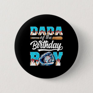Dada of the birthday boy baseball ice cream drip 6 cm round badge