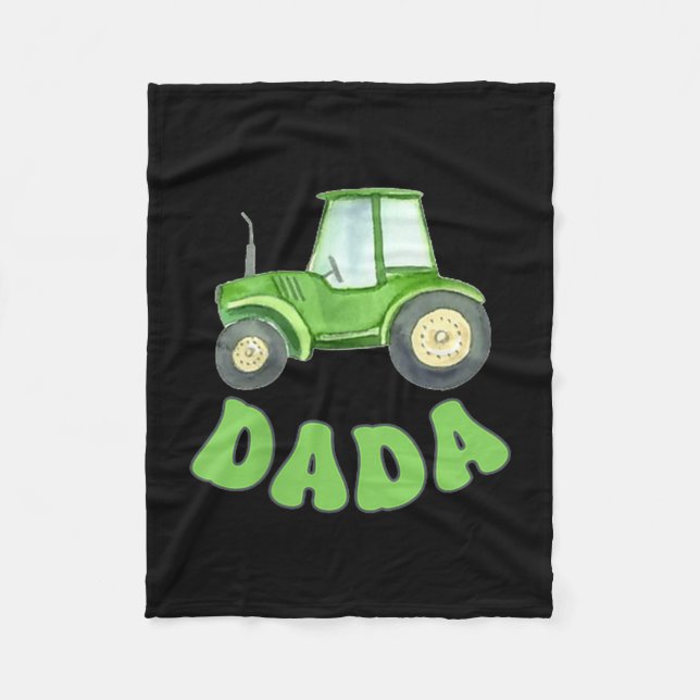 Dada Of The Birthday Boy Tractor Farm Trucks Famil Fleece Blanket (Front)