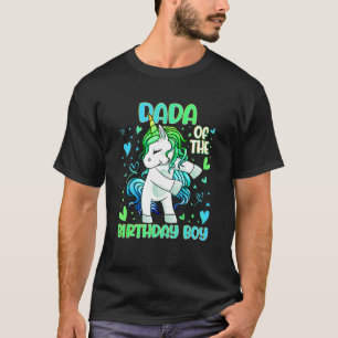 Dada of the Birthday Party Boys Dabbing Unicorn T-Shirt