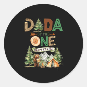 Dada of the one happy camper 1st birthday camping classic round sticker