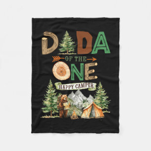 Dada of the one happy camper 1st birthday camping  fleece blanket
