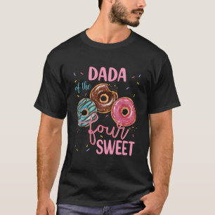Dada Of The Sweet Four 4Th Doughnut Birthday Party T-Shirt