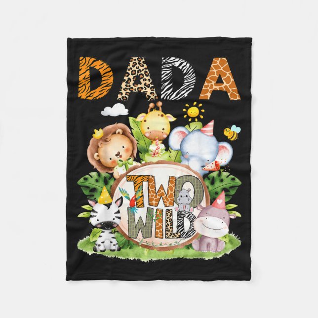 Dada Of The Two Wild Safari Jungle 2nd Birthday Bo Fleece Blanket (Front)