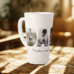 Dada Photo Collage Latte Mug for Father's day<br><div class="desc">This is a latte mug with a photo collage that spells out the word DADA along with a custom message. This is the perfect gift for dad for father’s day,  his birthday or Christmas.</div>