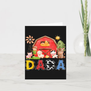 Dada Red Farm Cow Birthday Boy Matching Family Par Card