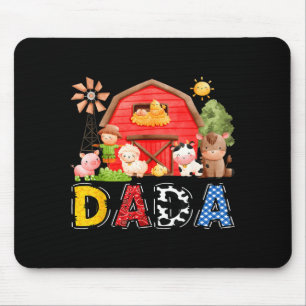 Dada Red Farm Cow Birthday Boy Matching Family Par Mouse Pad