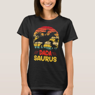 Dada saurus Rex Dada Dinosaur 2 Two Kids Father's T-Shirt