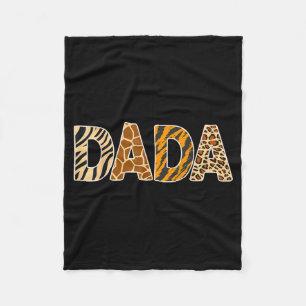 Dada Wild Animal Print Zebra Giraffe Tiger Leopard Fleece Blanket