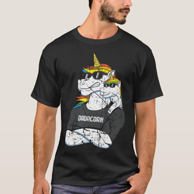 Dadacorn  Fathers day Unicorn Dad   Unicorn T-Shirt (Front)