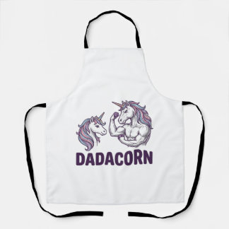 Dadacorn Funny Unicorn Dad Vector Shirt Design_1 Apron