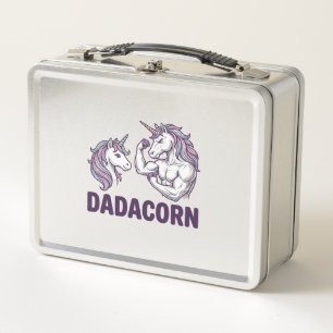 Dadacorn Funny Unicorn Dad Vector Shirt Design_1 Metal Lunch Box