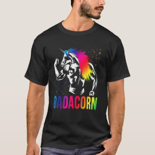 Dadacorn Muscle Fathers Day Joke Daddy Unicorn T-Shirt