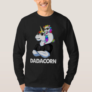 Dadacorn Unicorn Dad And Baby Christmas Papa Fathe T-Shirt
