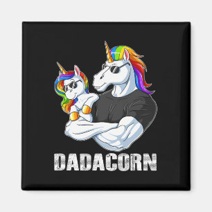 Dadacorn - Unicorn Dad And Baby Family Matching Ch Magnet