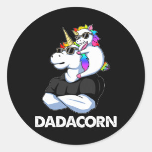 Dadacorn - Unicorn Dad And Classic Round Sticker