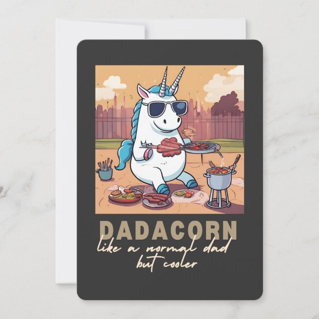 Dadacorn Unicorn Dad BBQ Dad Card (Front)