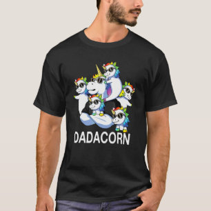 Dadacorn Unicorn Dad Father Of 5 Kids Father's Day T-Shirt
