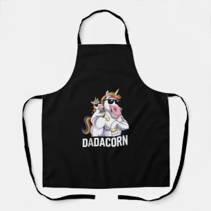Dadacorn Unicorn Dad Father's Day Funny Rainbow Un Apron