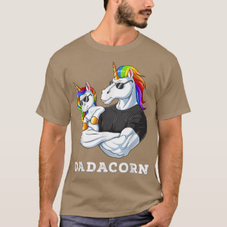 Dadacorn Unicorn Dad of the Birthday Girl Princess T-Shirt