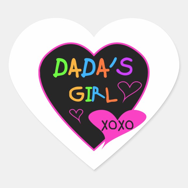 Dada's Girl T-Shirt, Mug, Button, Magnet, More Heart Sticker (Front)
