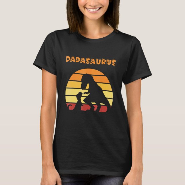 Dadasaurus Dad Trex Father T-Rex Dinosaur Retro Su T-Shirt (Front)