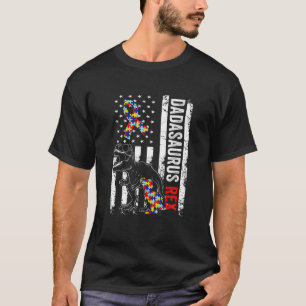Dadasaurus Daddy Rex Autism Awareness Proud Dad Fa T-Shirt