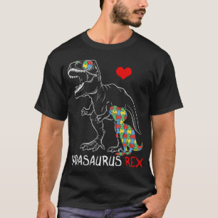 Dadasaurus Daddy Rex Autism Awareness Proud Dad Fa T-Shirt