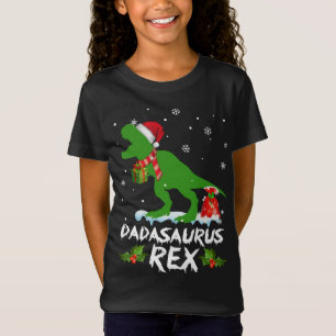 Dadasaurus Santa Hat Christmas Pajama Matching Fam T-Shirt