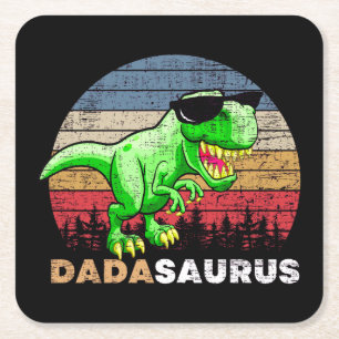 Dadasaurus Square Paper Coaster