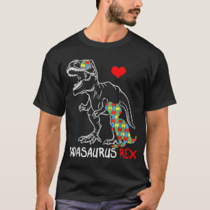 Dadasaurus T Rex Autism Awareness Jigsaw Puzzle Pr T-Shirt