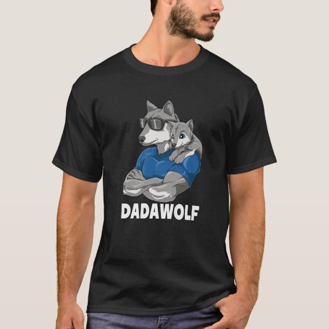 Dadawolf Wolf Dad And Baby Papa Father's Day For A T-Shirt (Front)