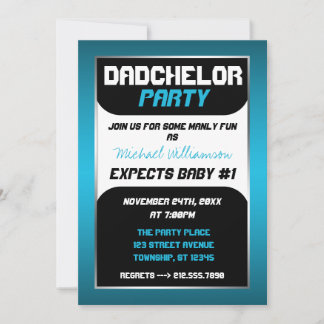 Dadchelor Party - Blue & Black Invitations