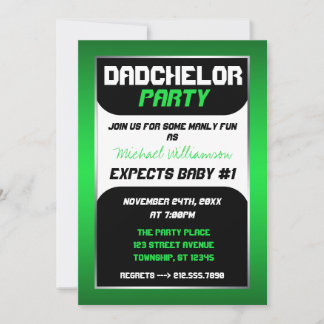 Dadchelor Party - Green & Black Invitations