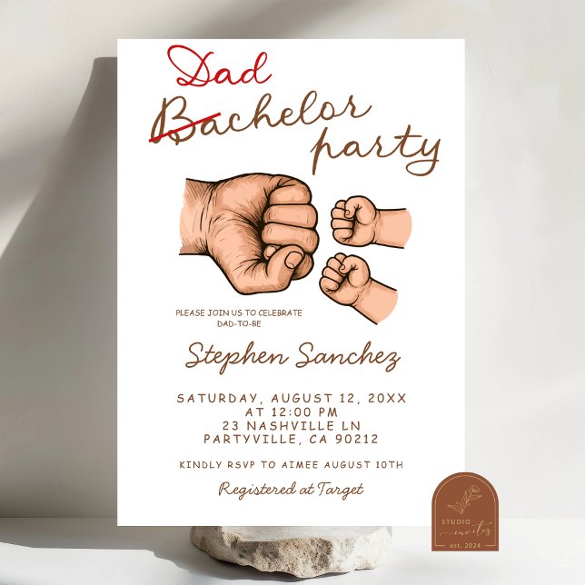 Dadchelor Twins Baby Shower Invitation (Creator Uploaded)