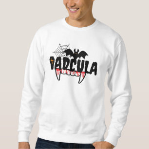 Dadcula, Bloody fangs, Funny Halloween dad Sweatshirt