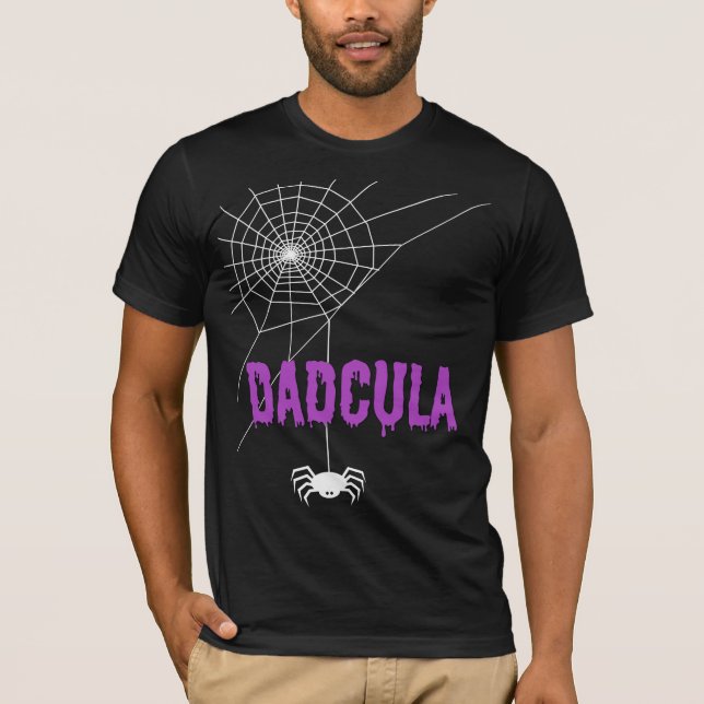 Dadcula Dripping Blood Font and Spider T-Shirt (Front)