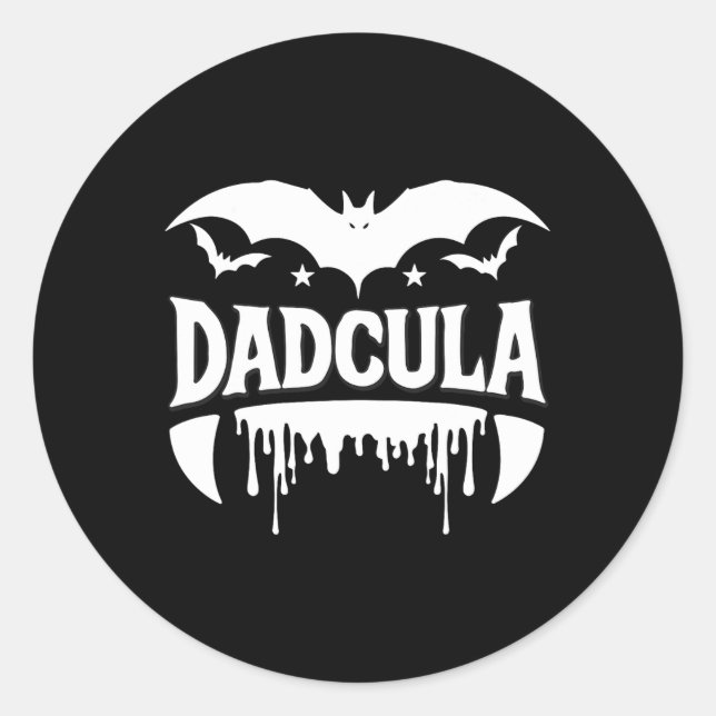 Dadcula Halloween Bat Vampire Fangs Flowing Effect Classic Round Sticker (Front)