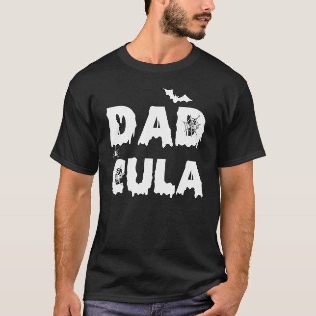 Dadcula  Halloween  Letter Print Dad Tops (Front)