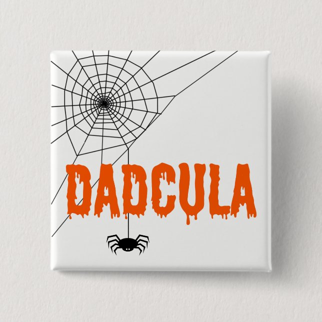 Dadcula Orange Dripping Font Spider Web 15 Cm Square Badge (Front)