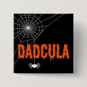 Dadcula Orange Dripping Font Spider Web 15 Cm Square Badge