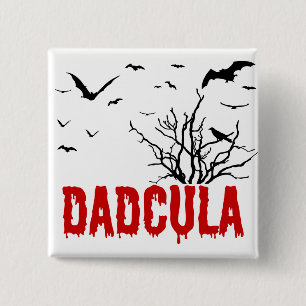 Dadcula Red Dripping Font Flying Bats 15 Cm Square Badge