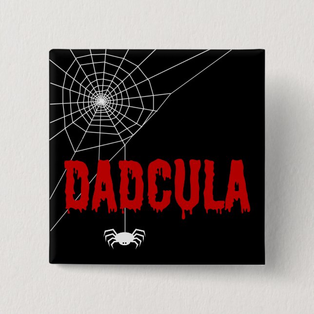 Dadcula Red Dripping Font Spider Web 15 Cm Square Badge (Front)