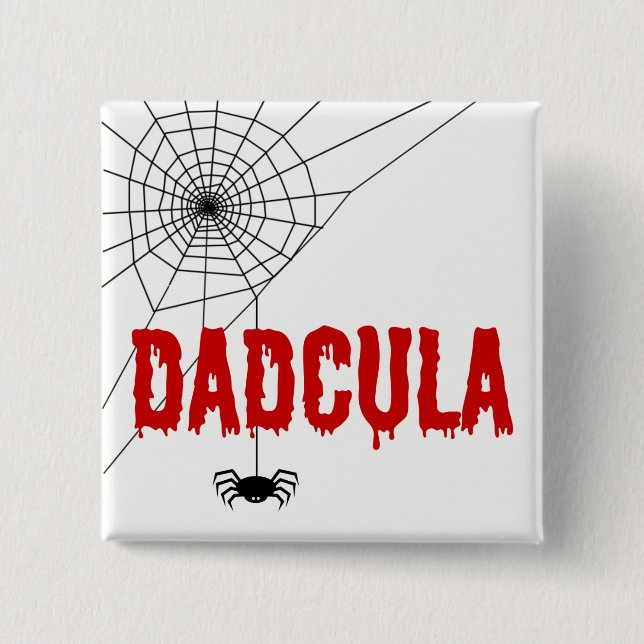 Dadcula Red Dripping Font Spider Web 15 Cm Square Badge (Front)