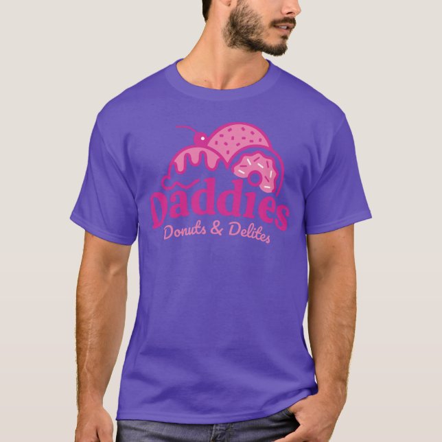 Daddies Doughnuts T-Shirt in a great Purple/Pink  (Front)