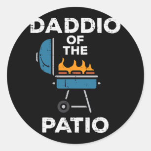 Daddio Of The Patio Funny Bbq Rbecue Grilling Dad Classic Round Sticker