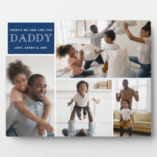 Daddy 4 Photo Collage Childrens Names Plaque